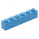 LEGO kocka 1x6, sötét azúrkék (3009)